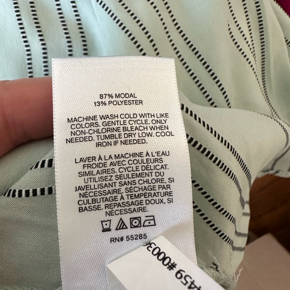 Express women’s Striped Button-Up Shirt - mint Green - Picture 4 of 5
